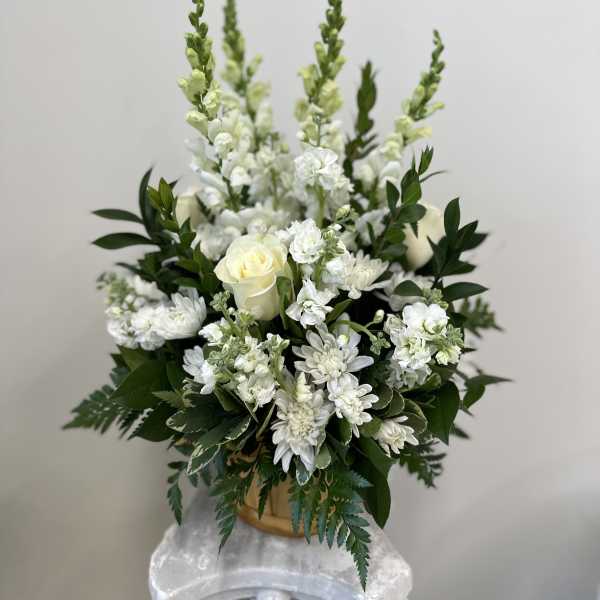 Heartfelt Condolences Arrangement by Westford Florist Art by Veny