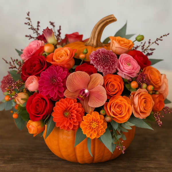 Cheerful Pumpkin Embrace Bouquet