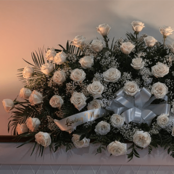 All Rose Spray with Babies Breath-Full Open Couch