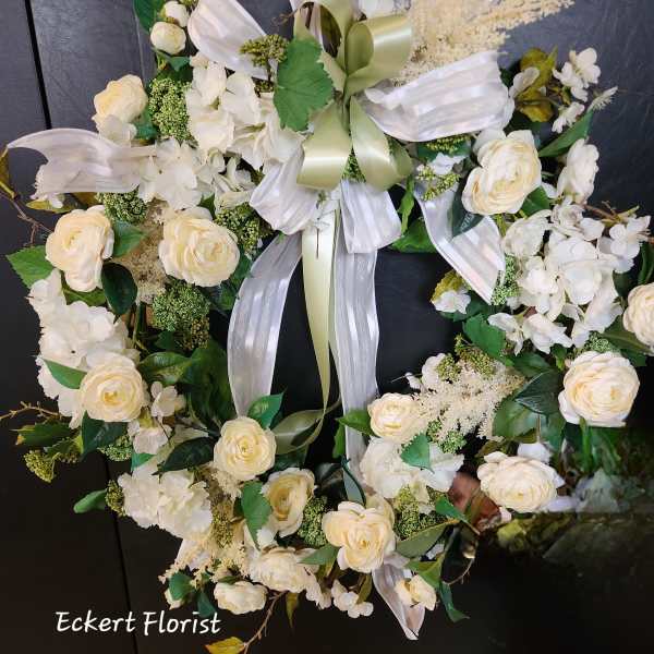 Eckert Florist 30" Artificial White Wreath