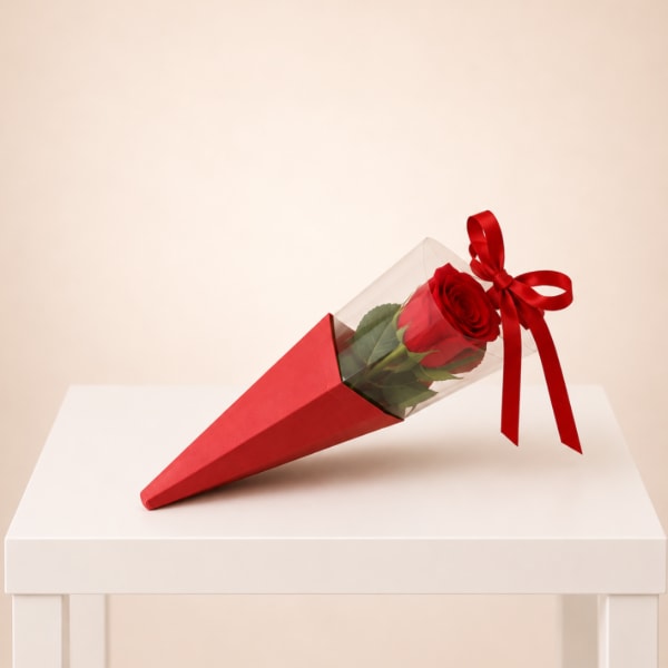 Single Rose in Red Gift Box