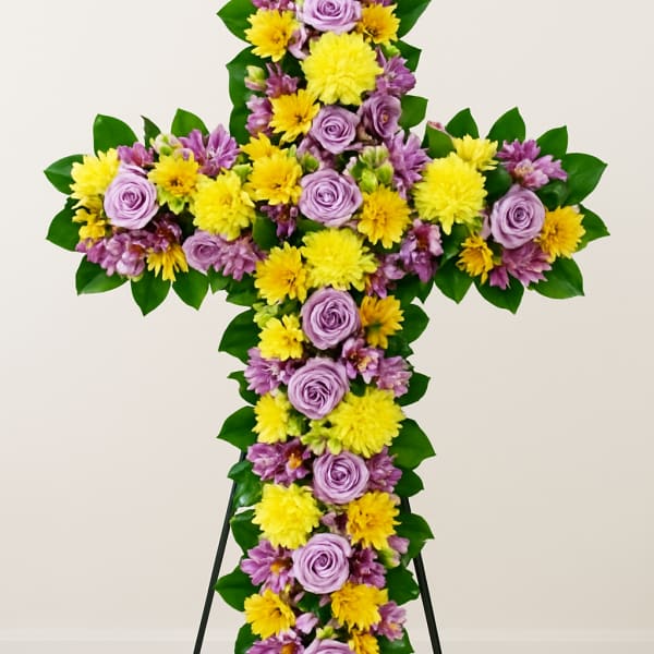 Golden Grace Standing Cross Spray