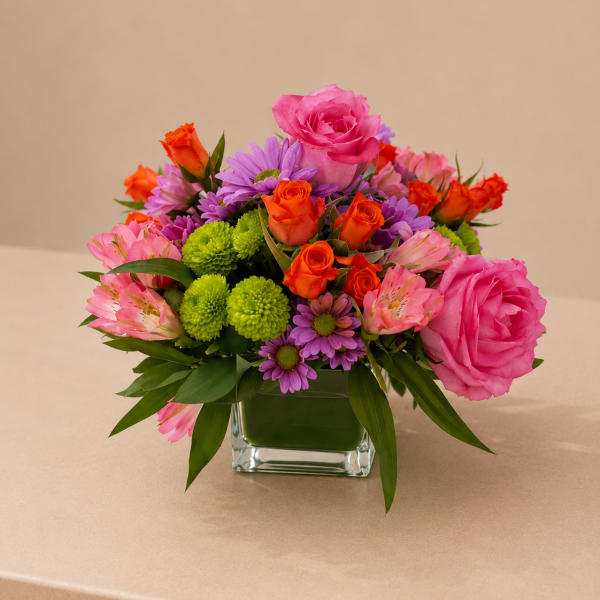 Colorful Floral Cube