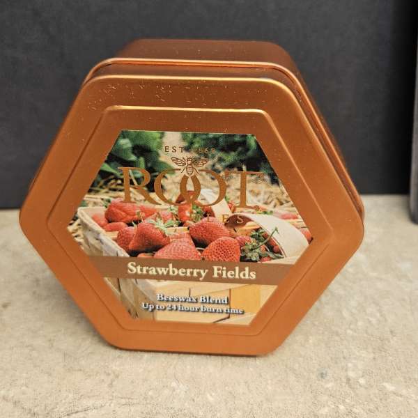 Root Candle Strawberry Fields Tin S