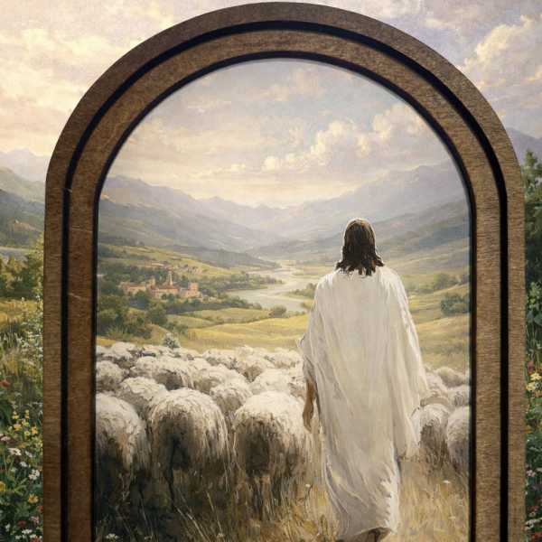 Jesus Sheep Framed Arch