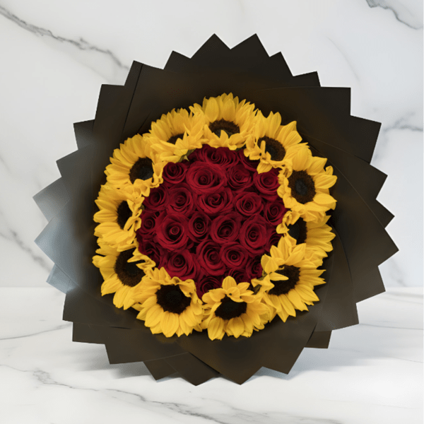 Sunflowers and Roses Bouquet