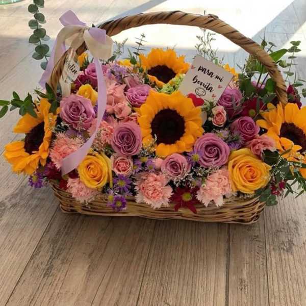 Romantic Love Flower Basket