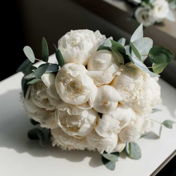 White Peony Bridal Bouquet