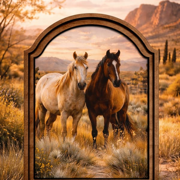 Two Horses Framed Art
