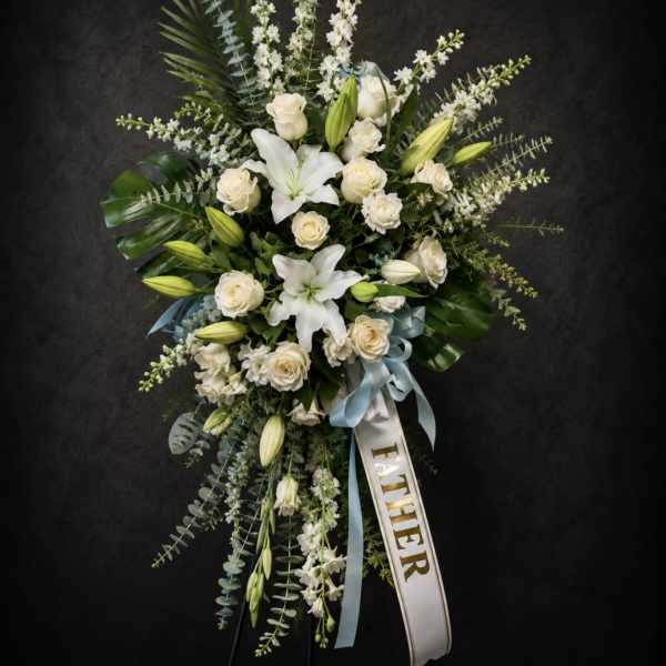 Serene Standing Spray Blue & White