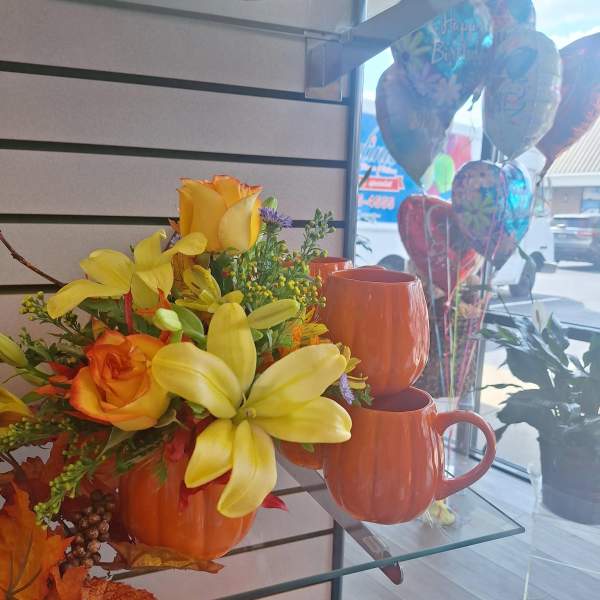 Orange Pumpkin Mug Bouquet