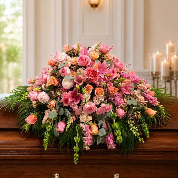 Perfectly Pretty in Pink Casket Piece