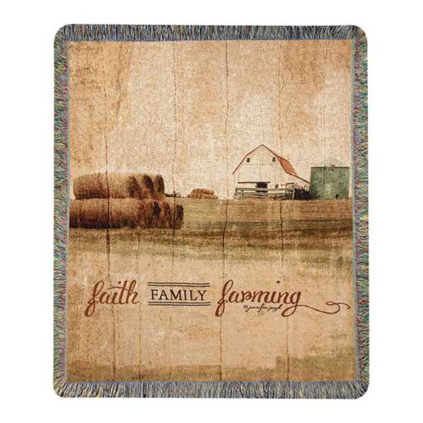 Faith Family Farming Tapestry Throw