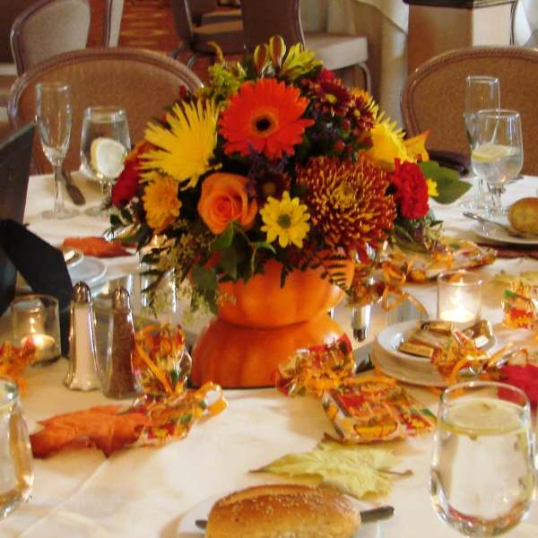 Pumpkin floral arrangement