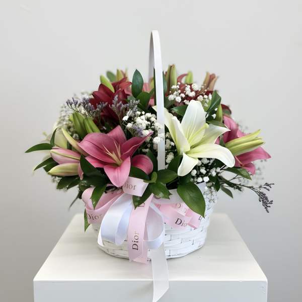 Colorful Lily Basket