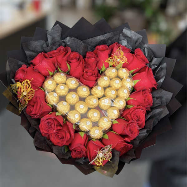 Chocoheart with Rose