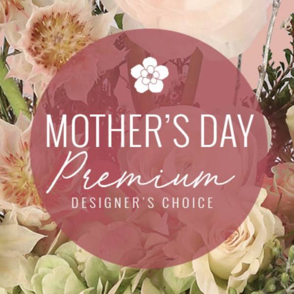 Mother's Day premium floral arrangement with pale pink and cream blooms