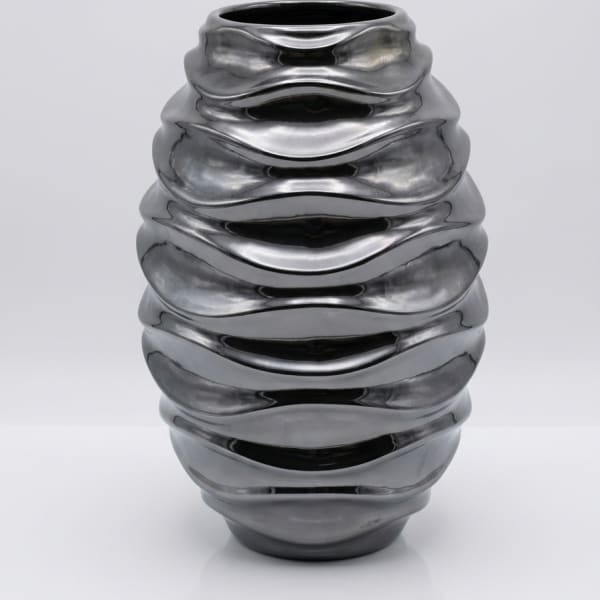 Charcoal Metallic Gray Vase