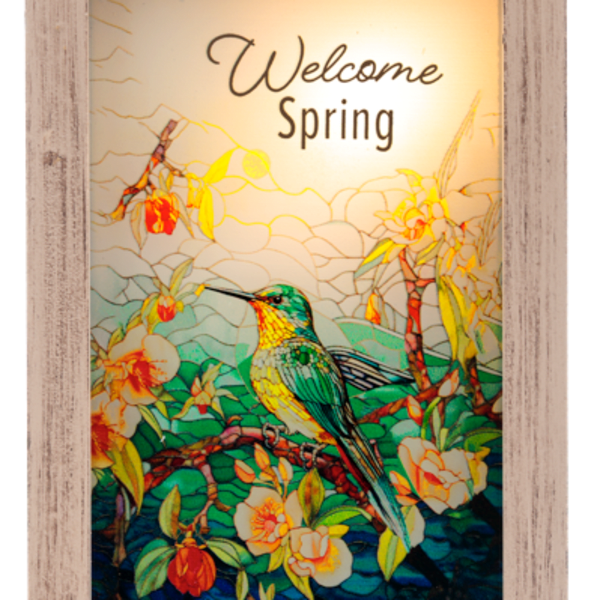 "Welcome Spring" Light up plaque