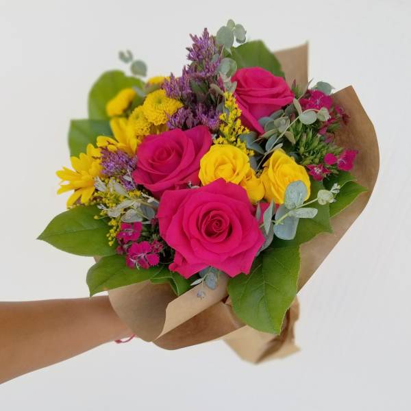 Scottsdale Mini color burst wrapped bouquet