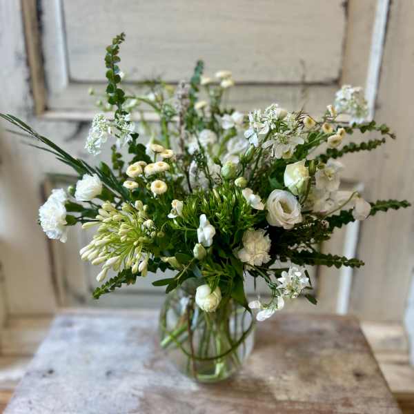 All White Mini Vase