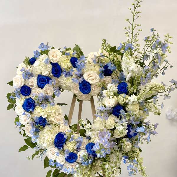 Royal Blue Heart By VLM Flowers