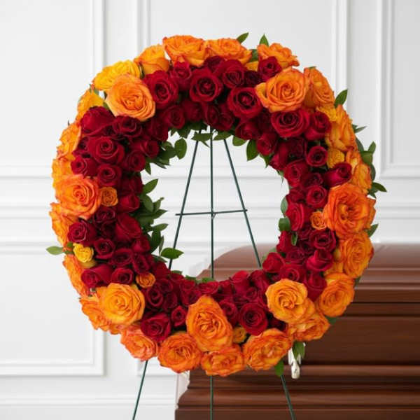 Radiant Memorial Wreath on 60" easel
