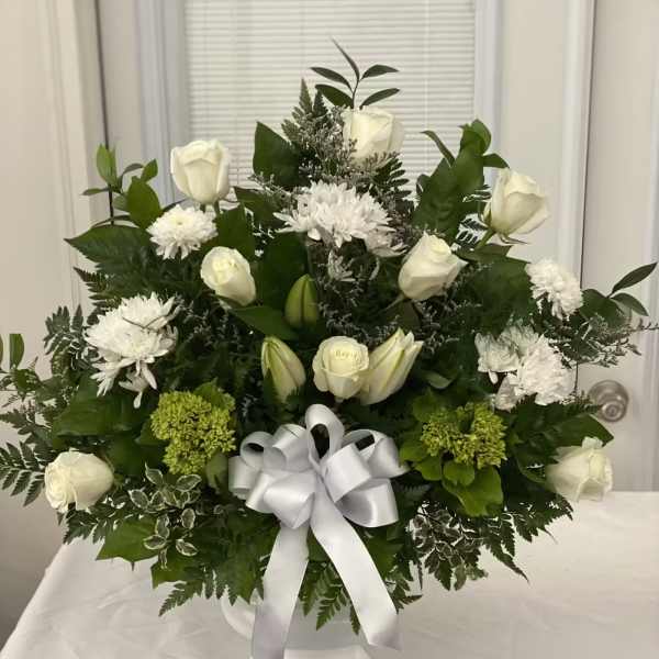 White Standing Basket