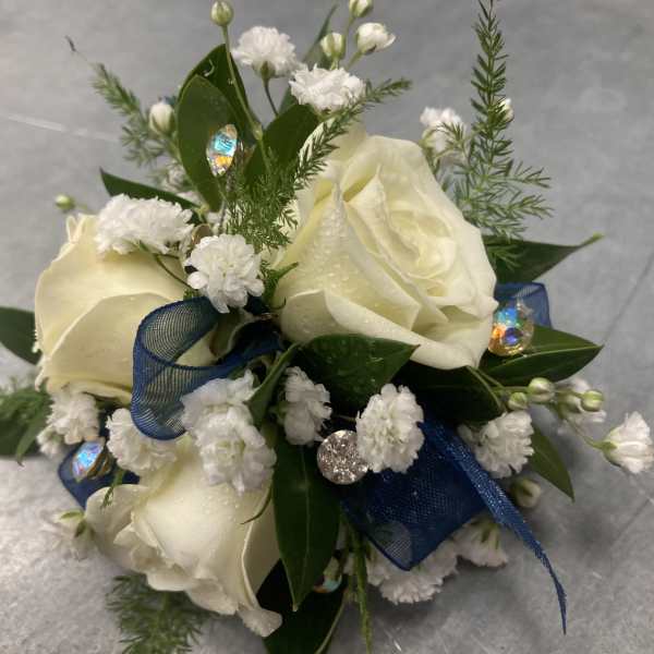 White Spray Rose Wrist Corsage
