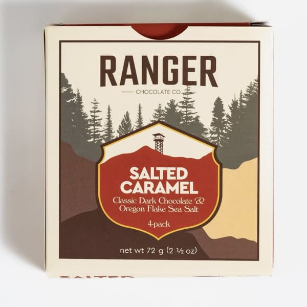 Box of salted caramel dark chocolate candies