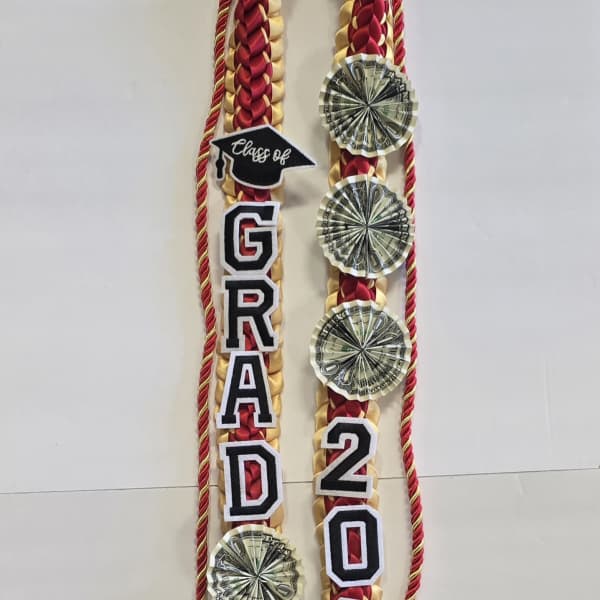 Burgundy & Yellow Grad 2026 Money Lei #38