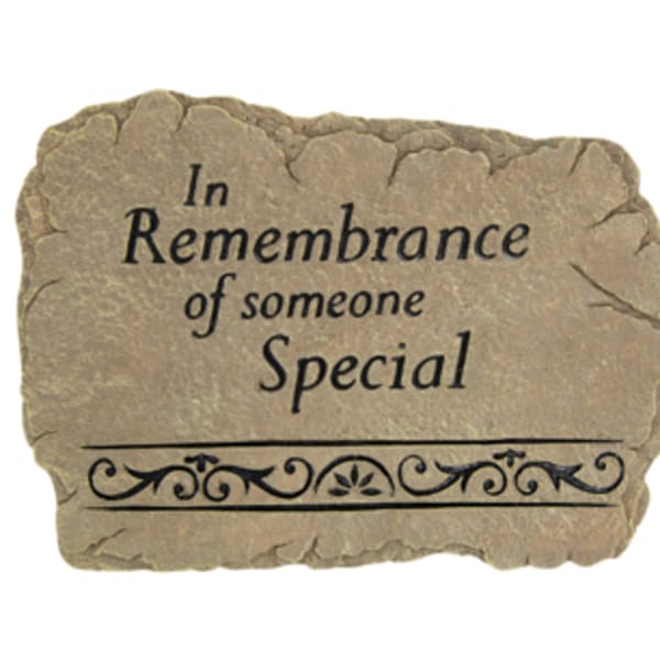 Memorial plaque reading 'In Remembrance of someone Special'