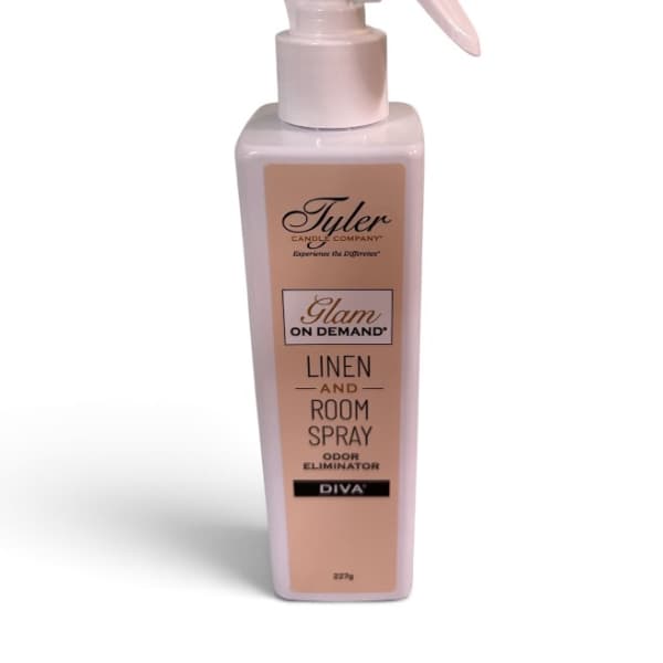 Pink spray bottle of linen and room spray with a trigger top