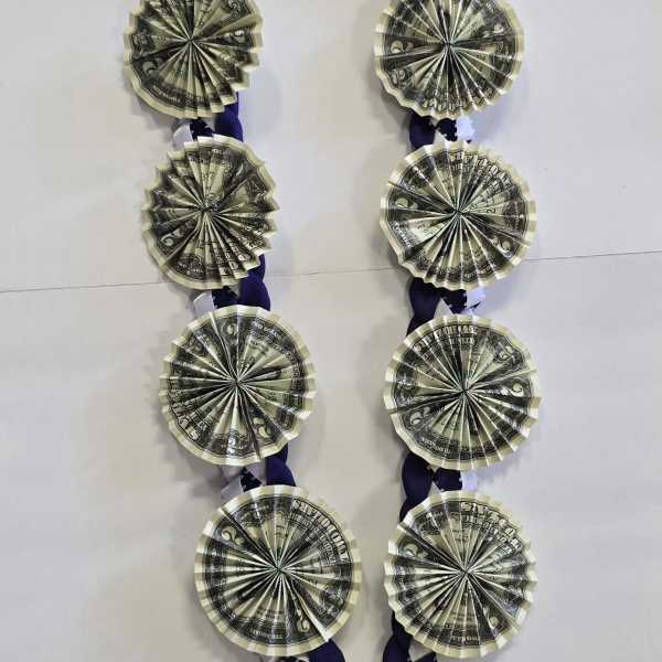 Blue & White Money Lei #28