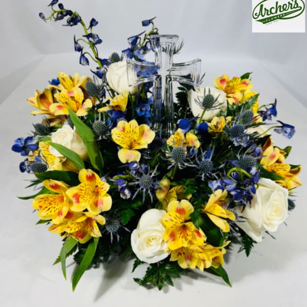 Crystal Cross Fresh Arrangement