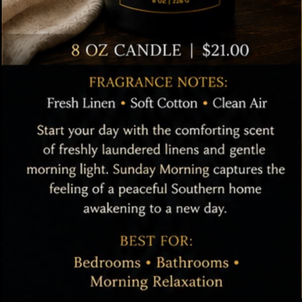 Wallace and Home: Luxury Candle Collection-️ "SUNDAY MORNING"
