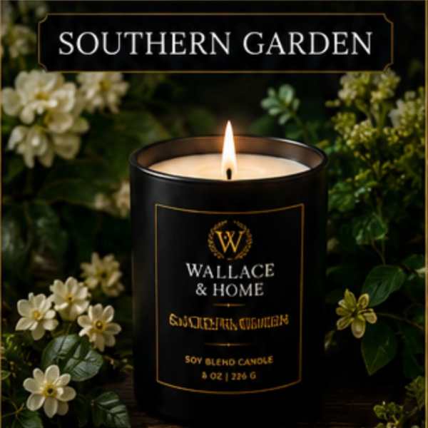 Wallace and Home: Luxury Candle Collection- "Southern Garden"