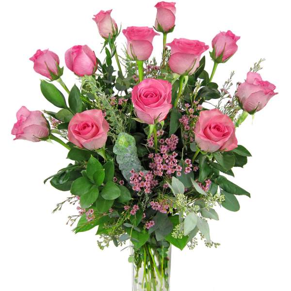 Dozen Pink Roses