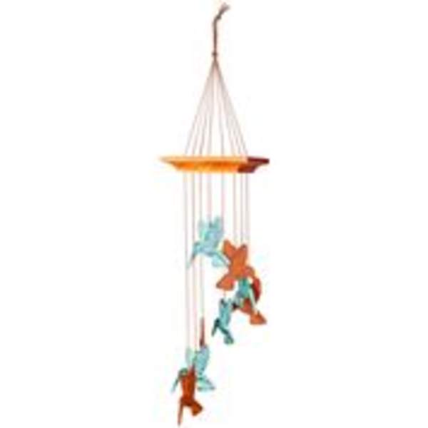 Hanging mobile with colorful bird shapes