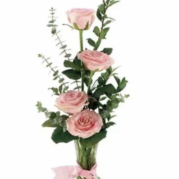 4 pink Roses