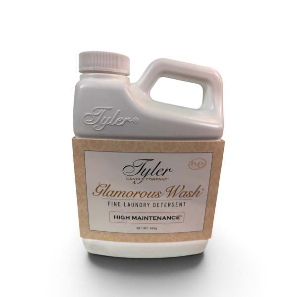Bottle of Tyler Glamorous Wash laundry detergent in a cardboard sleeve