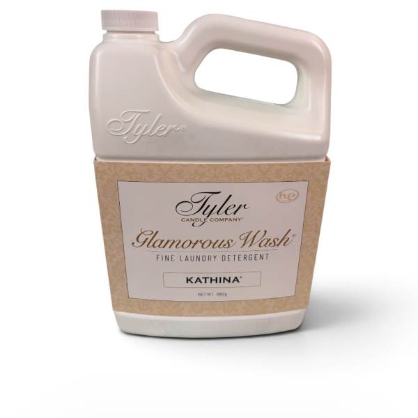 Bottle of Tyler Glamorous Wash laundry detergent in a cardboard sleeve