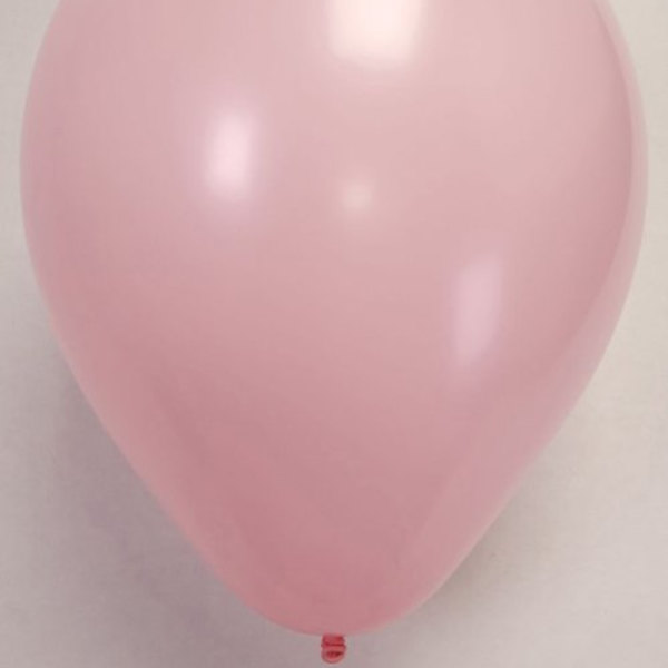 Single light pink balloon on a plain background