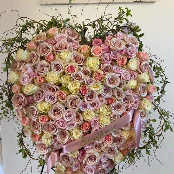 Eternal Love Heart Easel Spray by Simply Flowers