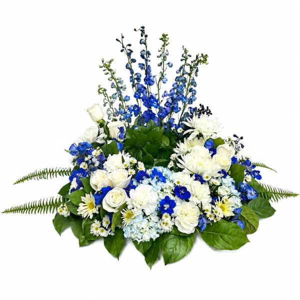 Blue and White Urn Wreath