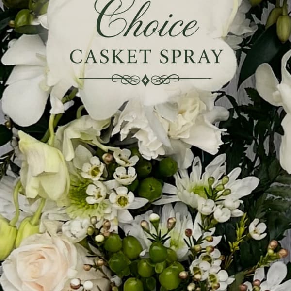 Sacred White Tribute Casket Spray