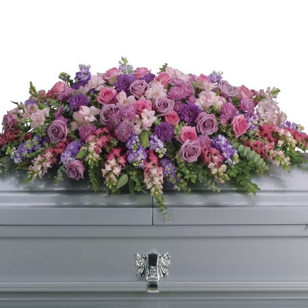 Lavender Tribute Casket Spray