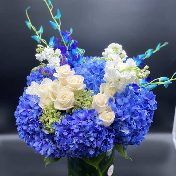 Hydrangea, roses, orchids