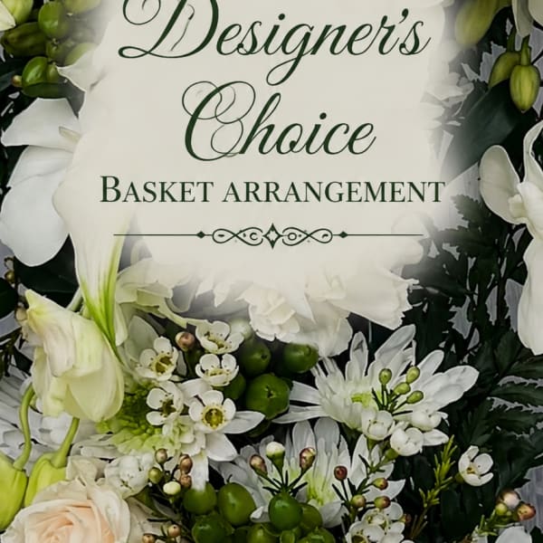 Sacred White Tribute Basket Arrangement