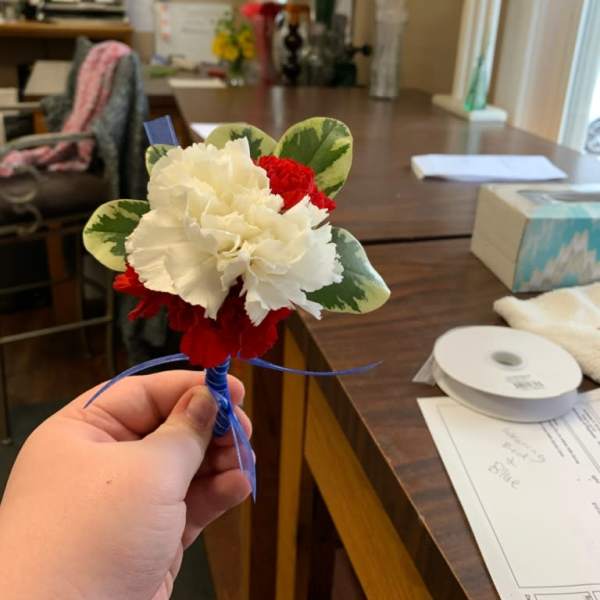 Patriotic Carnations Boutonnière